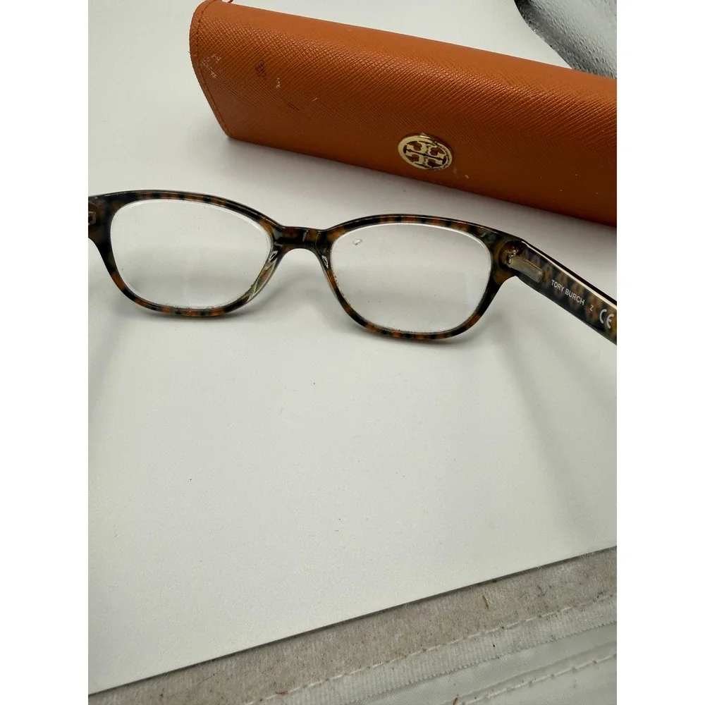 Tory Burch‎ TY2011 Dark Tortoise Eyeglasses Frames with Orange Case 49-17-135